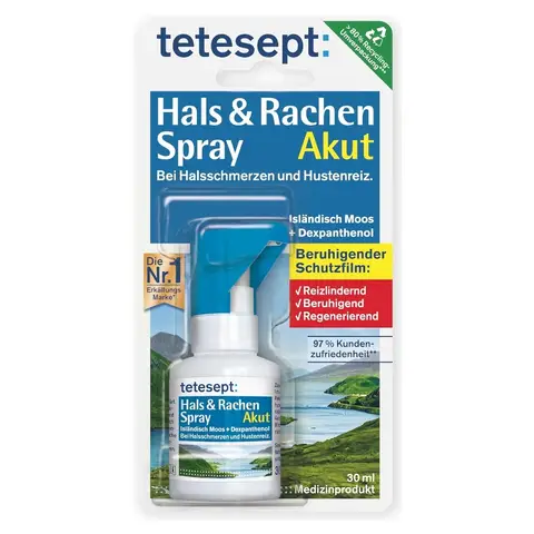 Tetesept Hals- und Rachenspray Isländisch Moos + Dexpanthenol 30 ml