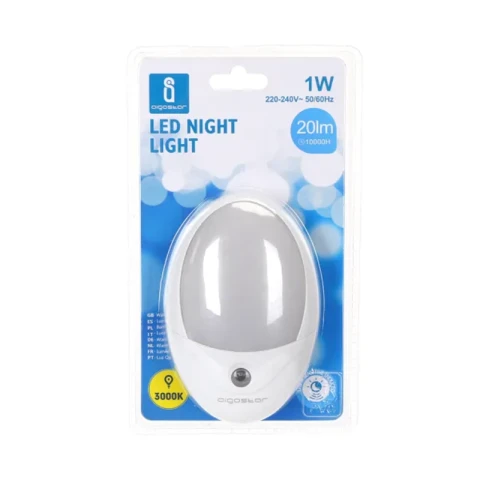 Aigostar LED Nachtlamp met Dag/Nacht Sensor 1W 3000K 20lm 120° Stralingshoek