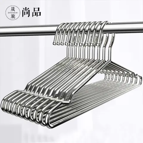 SNSP 10pcs - Solid Stainless Clothes Hanger Bold and Enlarged Trackless Clothes Hanger Braces - 40cm 10pcs Stainless Steel