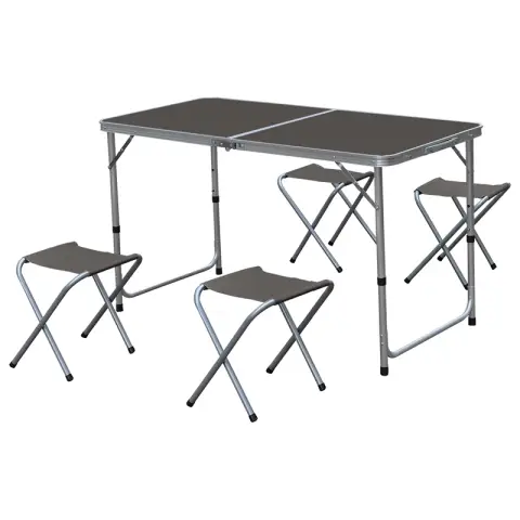 Table pliante Otano + 4 tabourets