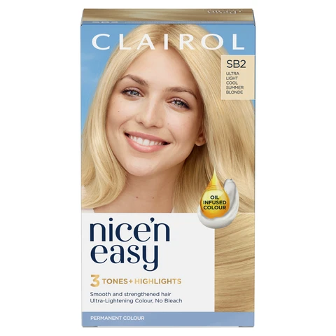 Clairol Nice'n Easy Permanent Hair Dye Ultralight Cool Summer Blonde 1 Kit
