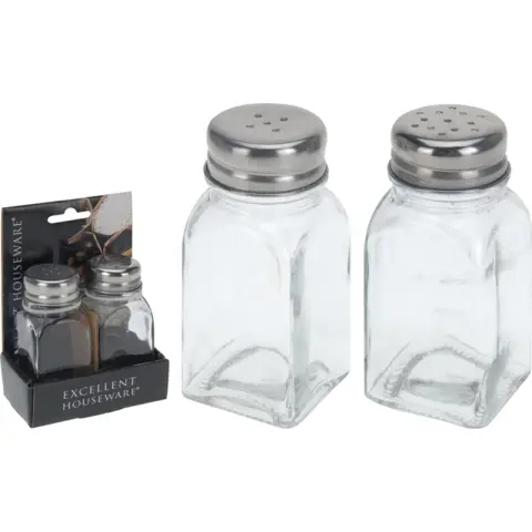 SALT AND PEPPER SHAKER GLASS 2DLG