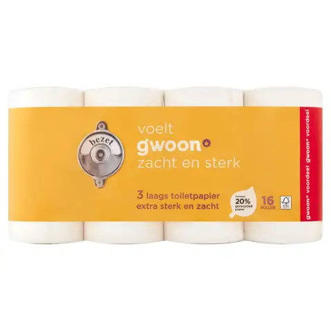 G'woon 3-Ply Toilet Paper 16 Rolls 3-Layer 16 Roll