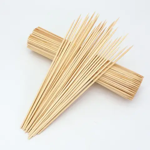 100pcs Disposable Bamboo Sticks Barbecue Party Long Sticks 3mmx25cm Bamboo Skewers, Simple Style