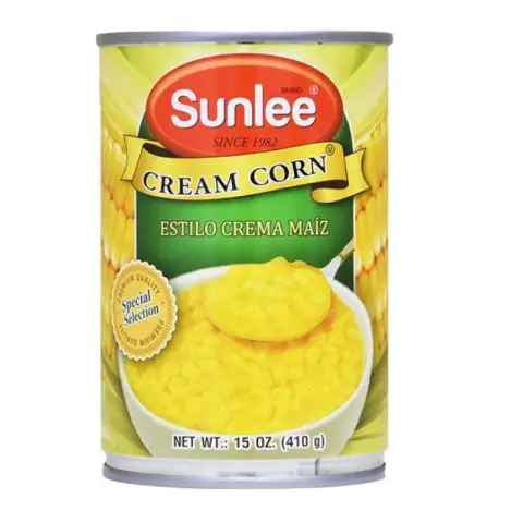 Sunlee Maïs en conserve SUNLEE style crème (ouverture facile) 410g