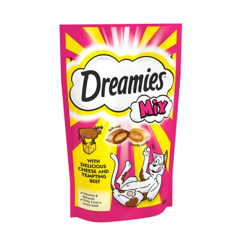 Dreamies Mix Cat Treat Biscuits with Cheese & Beef 60g