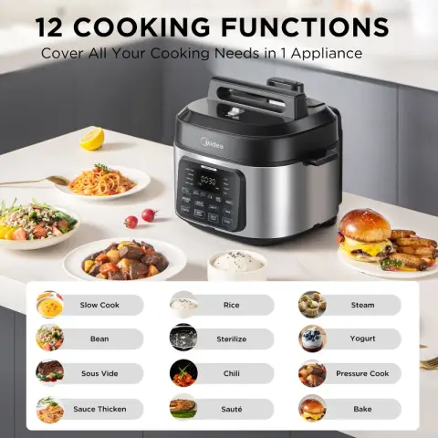 Midea Schnellkochtopf MY-CS6062WP  6L 12 Programme