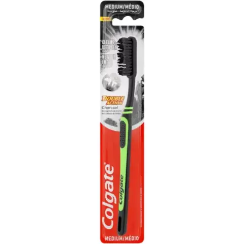 Colgate Double Action Charcoal Toothbrush Medium