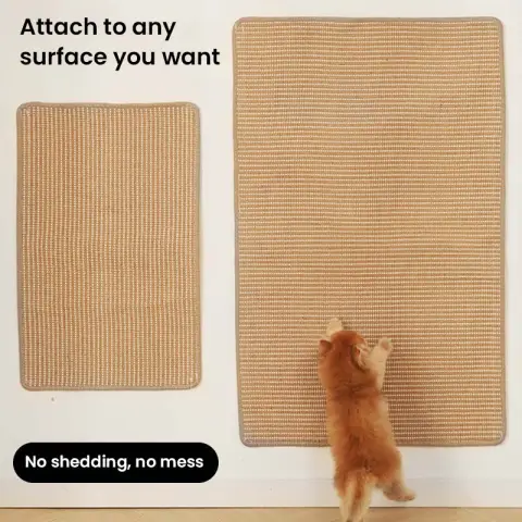 H.XUN Sisal krabmat voor katten - pluisvrij, aan de muur bevestigd, anti-krastapijt, 60*40cm Krabplank Voor Katten