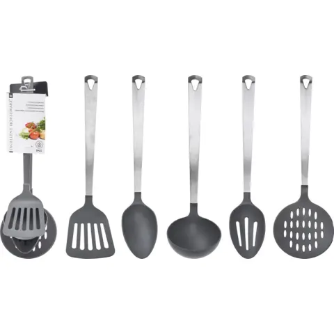 Spoon, Shovel, Colander, Sieve, Nylon and Stainless Steel Tableware and Kitchen Utensils 5pcs Set