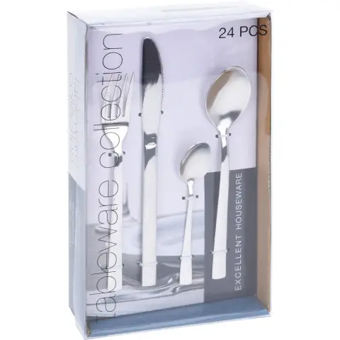 Excellent Houseware Stainless Steel Cutlery Set Fork Knife Spoon 24pcs