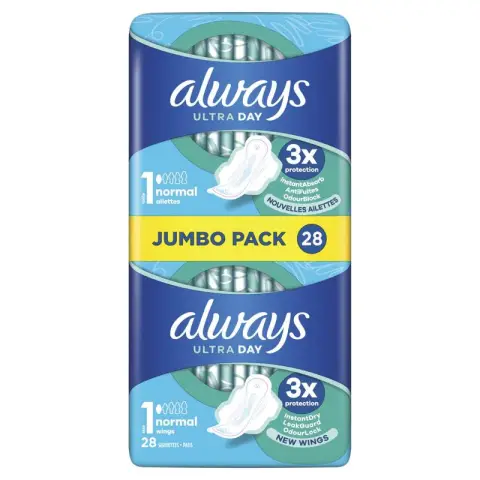 Always Ultra Sanitary Pads Normal Size 1 Wings 28 pcs No. 1 Large Pack
