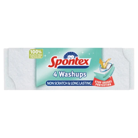 Spontex 4 Washups Non Scratch Sponge Scourers