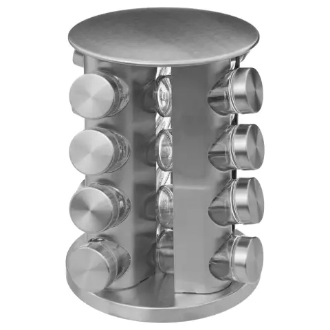 16-Jar Rotating Stainless Steel Spice Rack