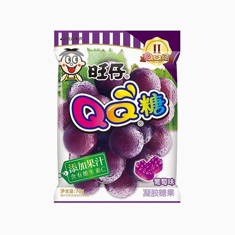 WANT WANT-QQ GUMMY(GRAPE FLAVOUR) 70g 旺仔QQ糖葡萄味 70g