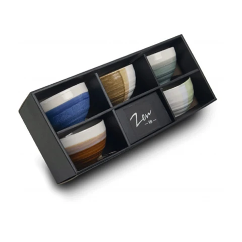 Coffret cadeau de bols en céramique de style japonais (Coffret Zen A) Ø11cm H7cm