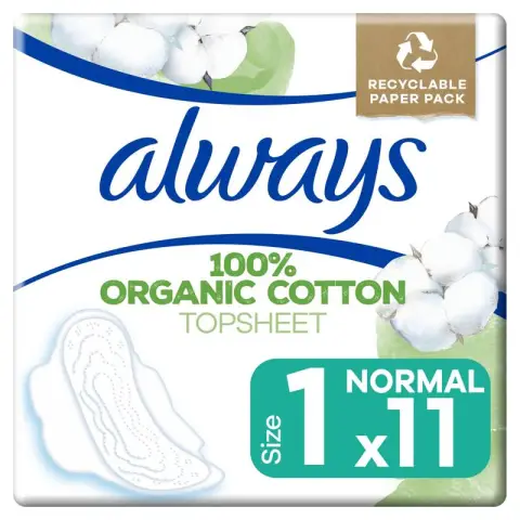 Always Cotton Protection Size 1 Sanitary Pads 11 pcs