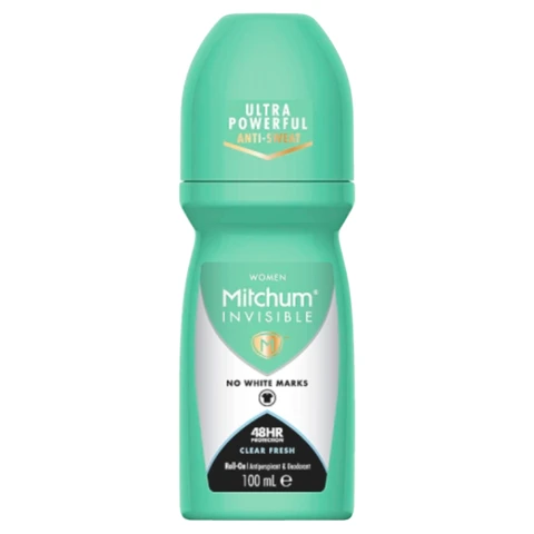 Mitchum Women Invisible 48HR Protection Clear Fresh Antiperspirant & Deodorant Roll-On 100ml