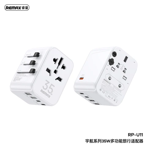 Astro Series Universal Charger Worldwide Compatibility 35W 2USB&2TypeC  RP-U11White