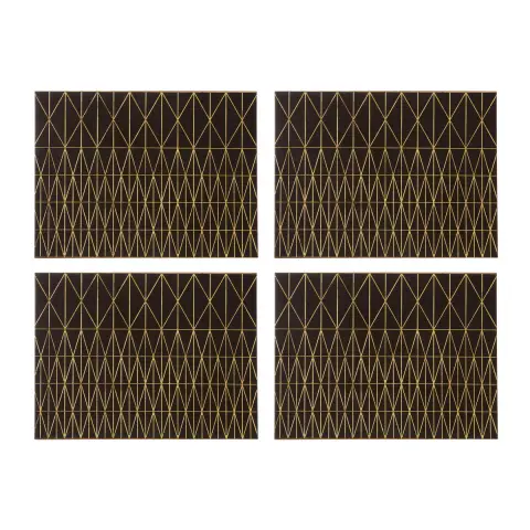 Geome Set of 4 Prism Black and Gold Placemats