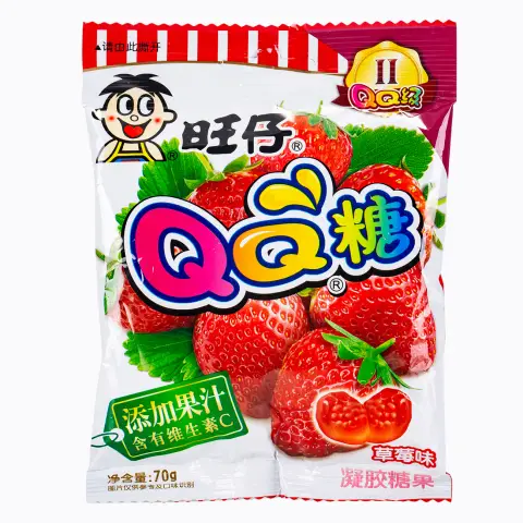 WANT WANT-QQ GUMMY(STRAWBERRY FLAVOUR) 70g 旺仔QQ糖草苺味 70g