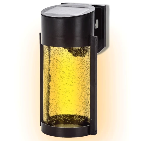 Aigostar Cracked glass - LED Solar Wall Light Black - 2700K Warm IP44 2W