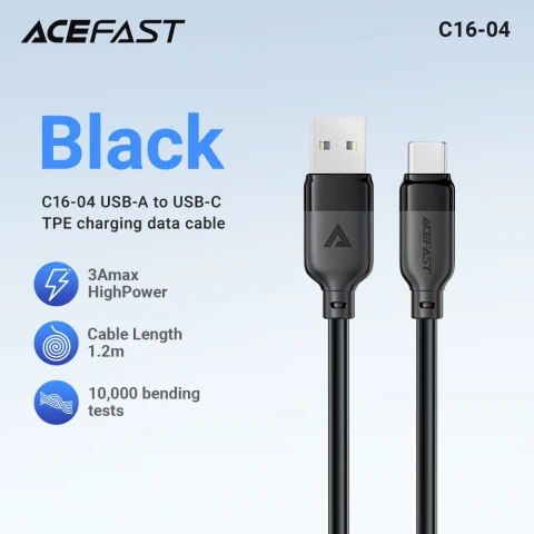 ACEFAST C16-04 USB-A to USB-C TPE Fast Charging Data Cable - 3A 1.2m