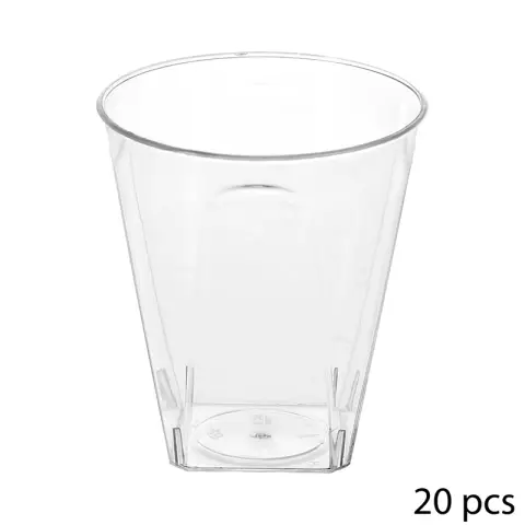 Set of 20 Faceted Plastic Cocktail Glasses 6cl
