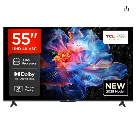 TCL 55V6C 55 Zoll 4K UHD  Smart TV  HDR10+, HVA-Panel, Dolby Vision