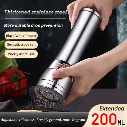 BJ stainless steel grinder grinding bottle manual black pepper seasoning bottle pepper grinder (extended version)