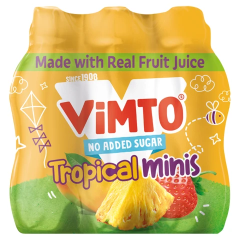 Vimto No Added Sugar Tropical minis 6 x 250ml