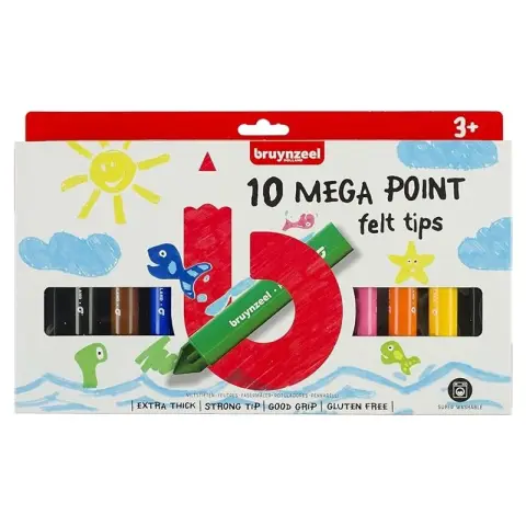 BRUYNZEEL Felt Tips Mega Point 10 Pcs. 3+