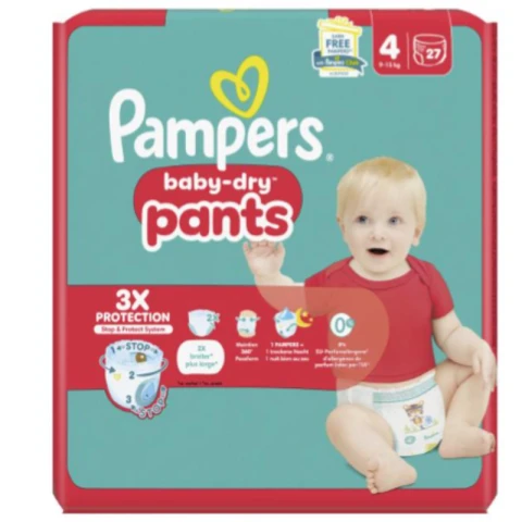 Pampers Baby Dry Pants Size 4 Maxi 9-15 kg Single Pack 27 Pcs