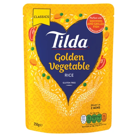 Tilda Microwave Golden Vegetable Long Grain Rice 250g