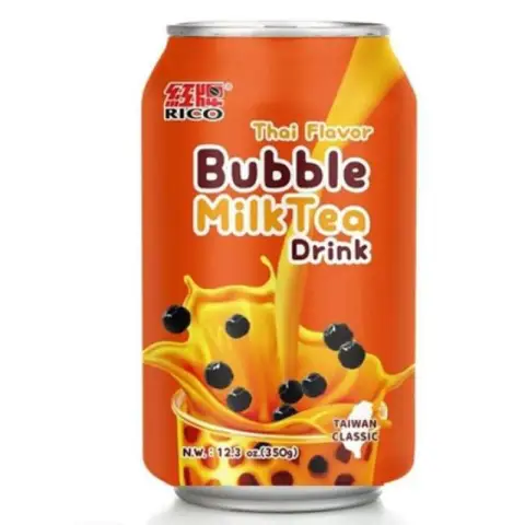 RICO Bubble Milk Tea Drink Thai Flavor 340ml [Incl. €0.15 deposit] Thai