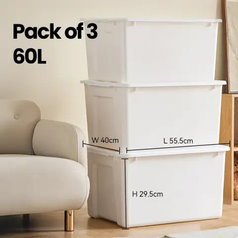 J.Zao Kunststoff-Aufbewahrungsbox 3 Stück - Kleidung Organisator - 56*40*30 cm