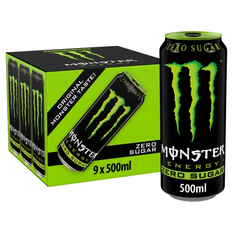 Monster Energy Drink Original Green Zero Sugar 9 x 500ml