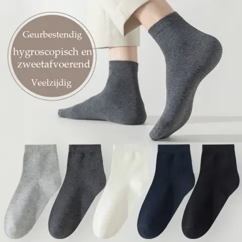 Heren 5-Pair Effen Kleur Comfortabele Katoenen Sokken