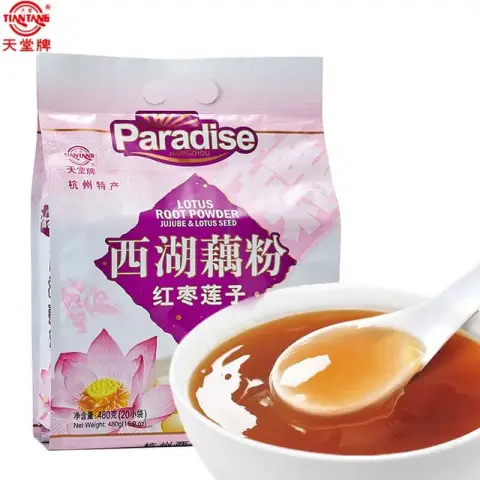 TianTang Poudre de racine de lotus avec datte rouge et graines de lotus 480 g