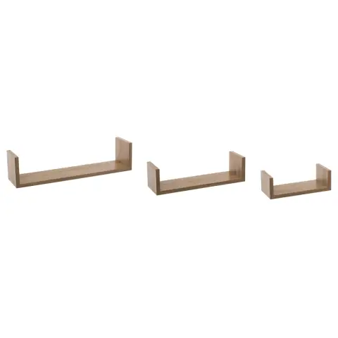 Wall Shelf Edge Oak Natural Set of 3