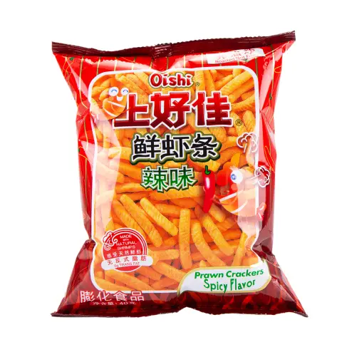 OISHI PRAWN CRACKERS(SPICY FLAVOUR) 40g 上好佳辣鲜虾条 40g