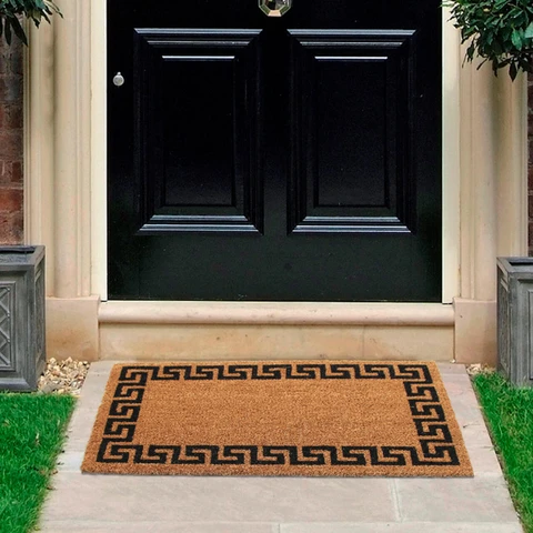 Coco & Coir Doormat Aztec Wall Natural/Black