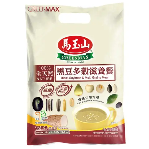 Mayushan Repas nourrissant multi-céréales au soja noir Ma Yushan 12 x 30 g