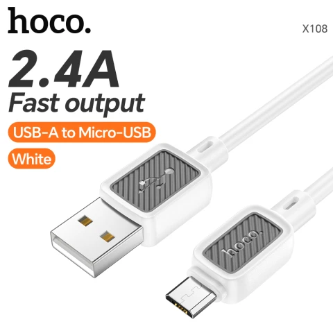 HOCO USB-A to Micro-USB Data Charging Cable | Cold and Fire Resistent | White