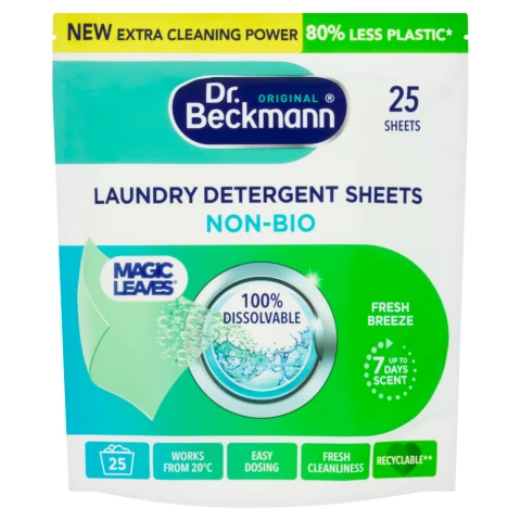 Dr. Beckmann Original Magic Leaves Non-Bio 25 Laundry Detergent Sheets 100g