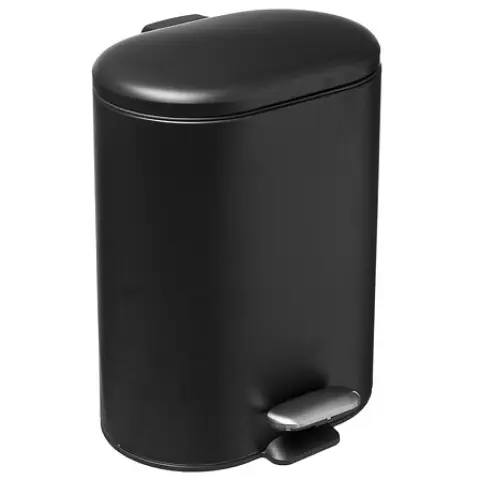 5Five SOFTCL 6L SILIFLEX DUSTBIN BLA Black