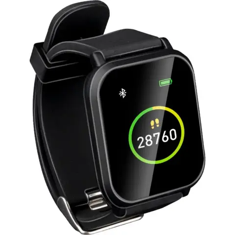 Umbro Smartwatch – Aktivitätstracker (Bluetooth), Sportuhr mit Schrittzähler und Thermometer, schwarz