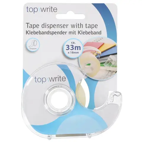 Top Write Tape Dispenser &  Transparent Tape 