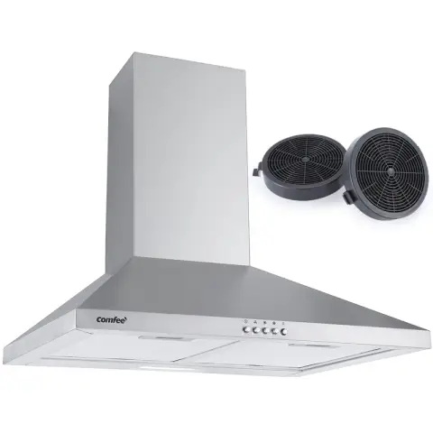 Comfee Dunstabzugshaube Umluft vs Abluft Wandhaube mit Aktivkohlefilter Extraktion 320 m³/h