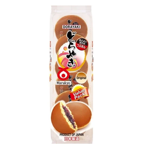 Marukyo Tsubuan Dorayaki (Japanese Pancake with Sweet Adzuki Beans Jam) - Original Flavour 6 Pieces 320g 日本丸京红豆铜锣烧 320克